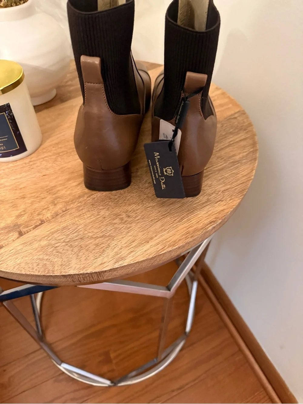 Massimo Dutti Brown Leather Chelsea Ankle Boots